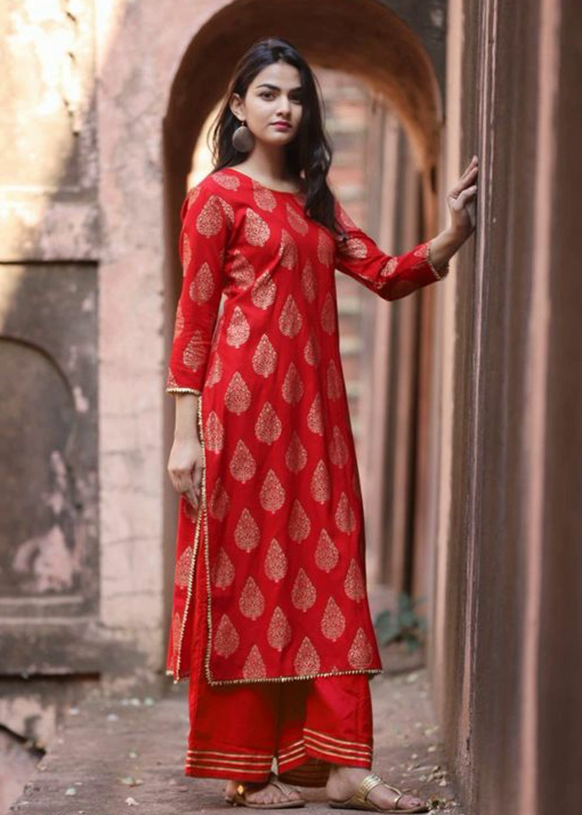 Cotton Red Color Designer Kurti, Size: XL at Rs 509/piece in New Delhi |  ID: 17095327573